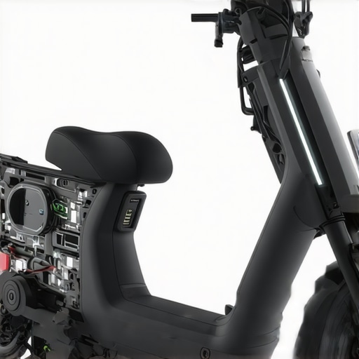 Advanced Battery Management System in Electric Scooter Electric scooter showcasing battery management technology