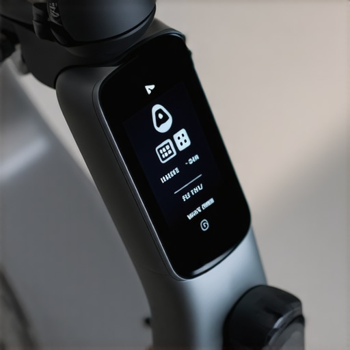 High-tech Electric Scooter Dashboard Close-up of an electric scooter dashboard showcasing digital displays and AI safety indicators