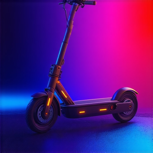 Next-Gen Electric Scooter Innovations in 2025 Futuristic electric scooter showcasing advanced battery and smart features in an urban environment